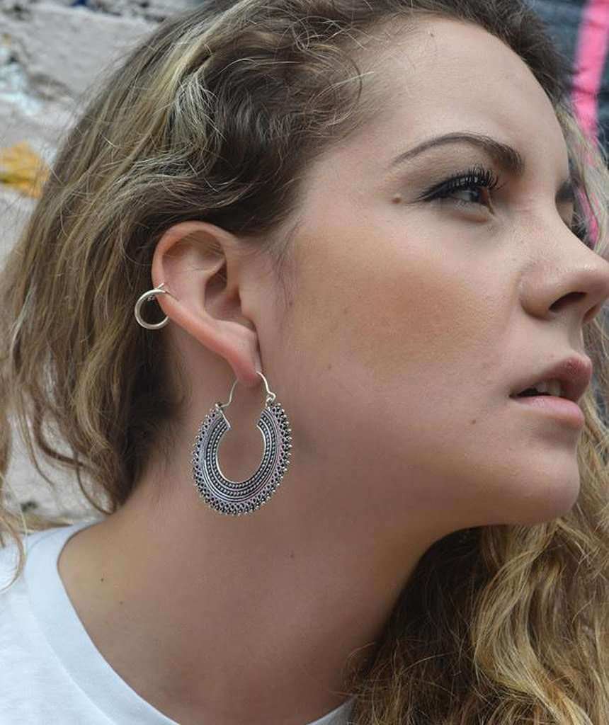 Silver Gypsy Hoop Earrings
