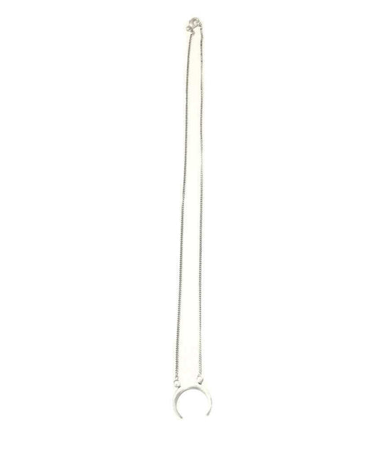 Silver Horn Pendant Necklace