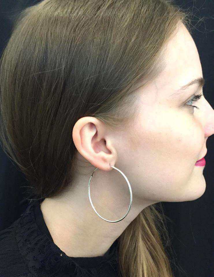 Silver Large Elegant Hoop Earrings