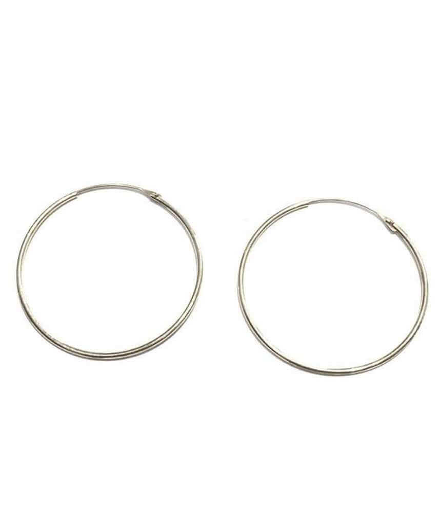 Silver Large Elegant Hoop Earrings