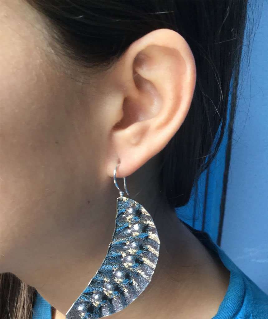 Silver Leaf Statement Earrings