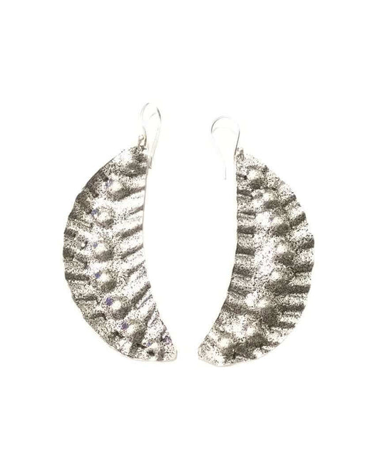 Silver Leaf Statement Earrings