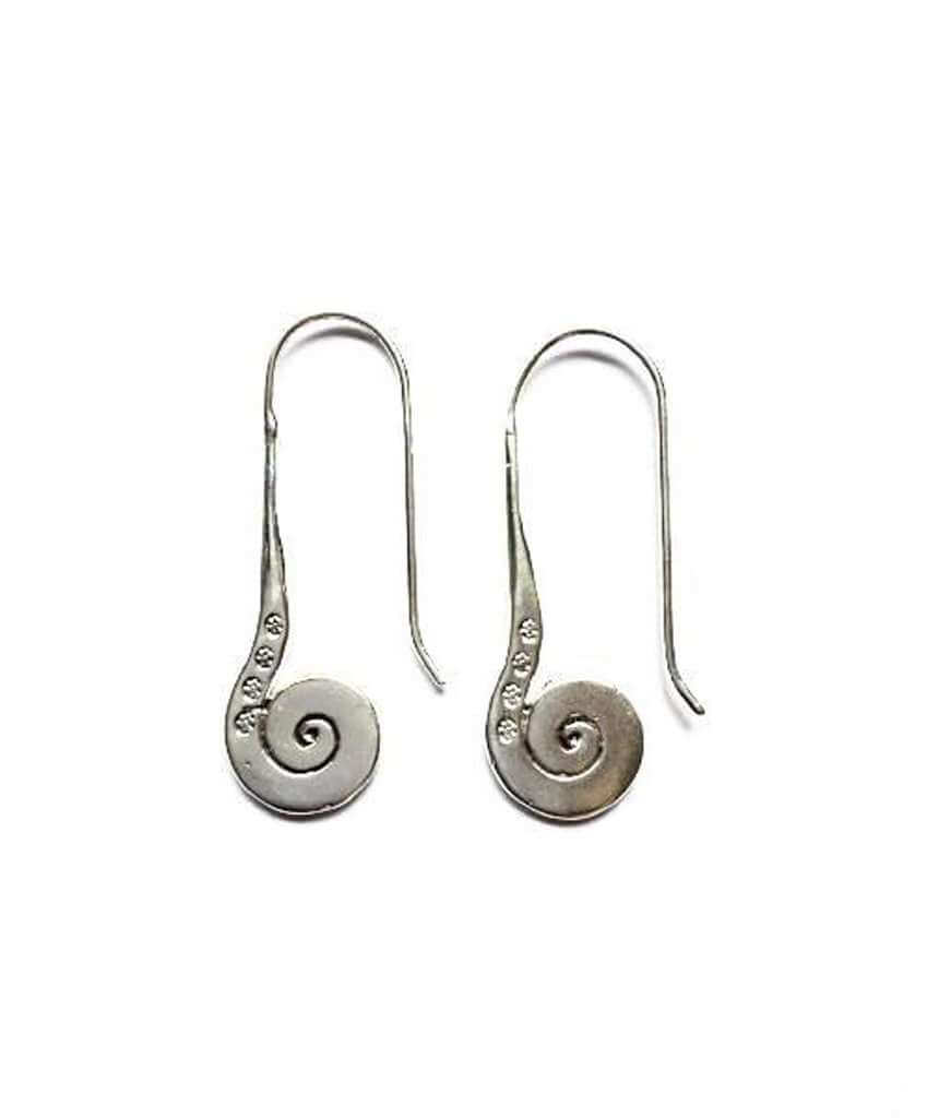 Silver Long Spiral Earrings