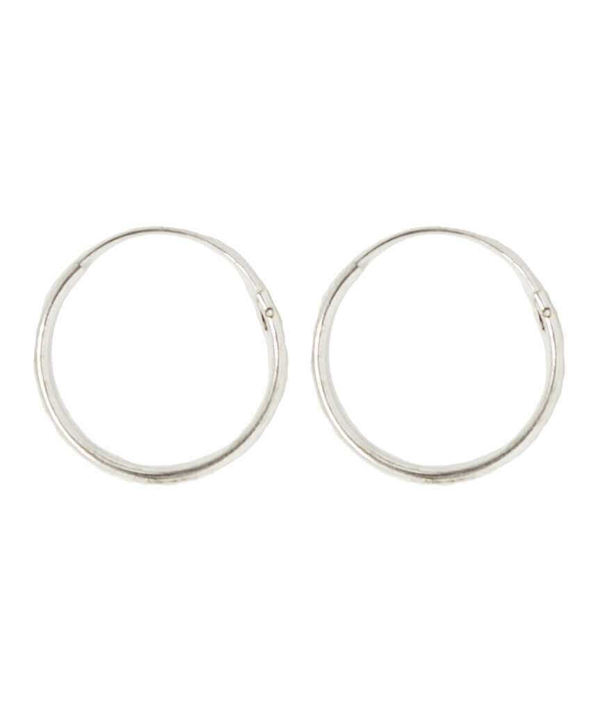 Silver Medium Elegant Hoop Earrings