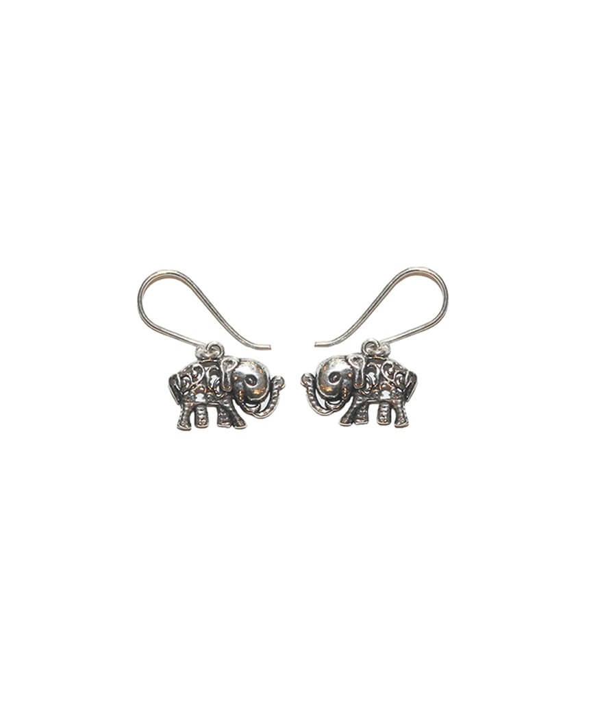 Silver Mini Elephant Earrings