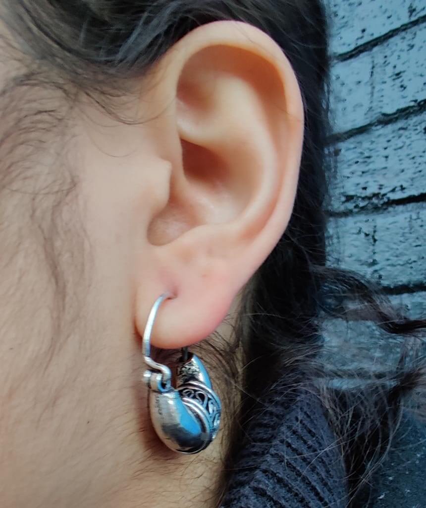 Silver Mini Ethnic Hoop Earrings