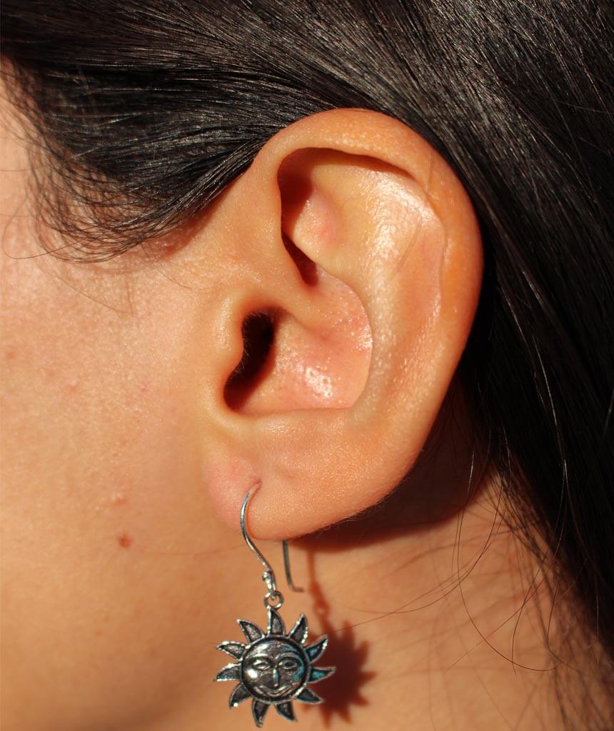 Silver Mini Sun Earrings