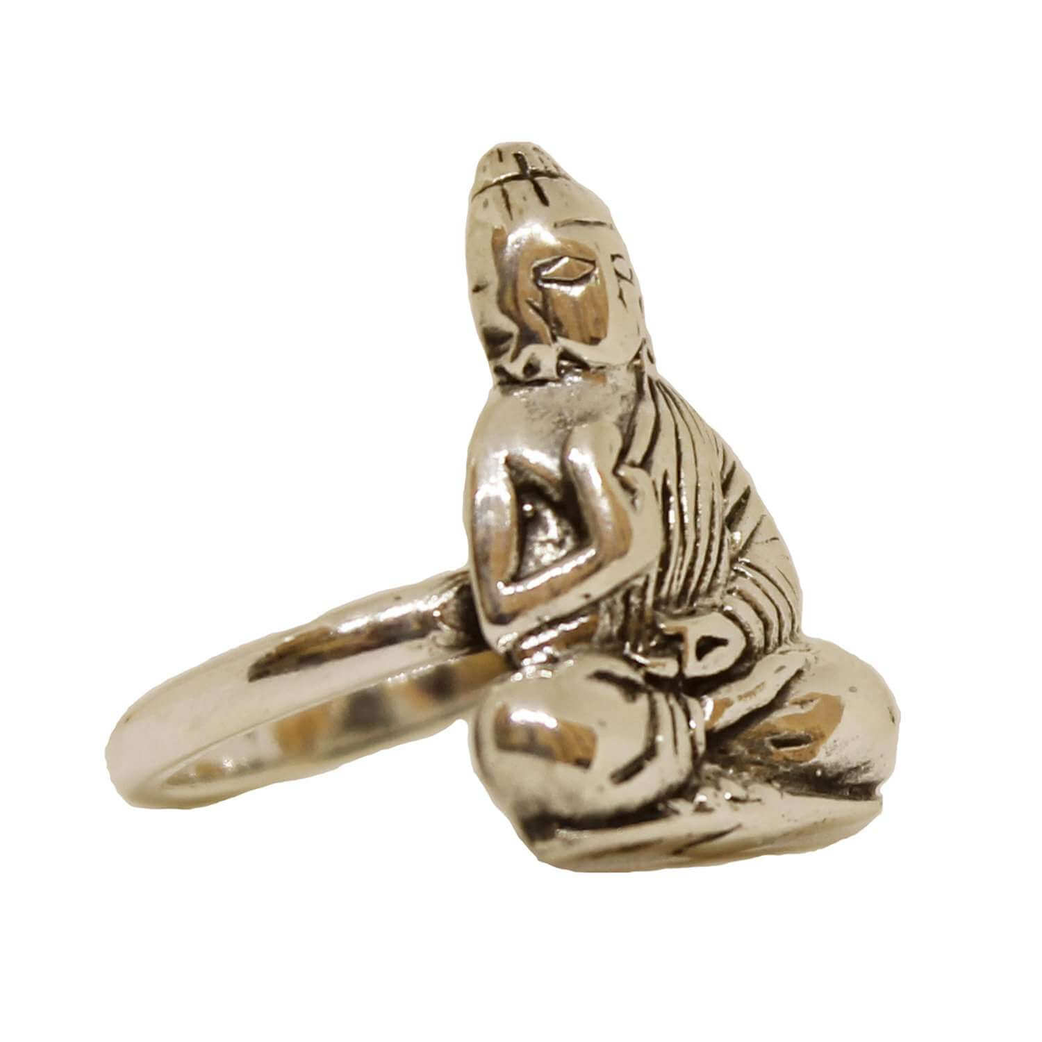 Silver Sitting Buddha Ring