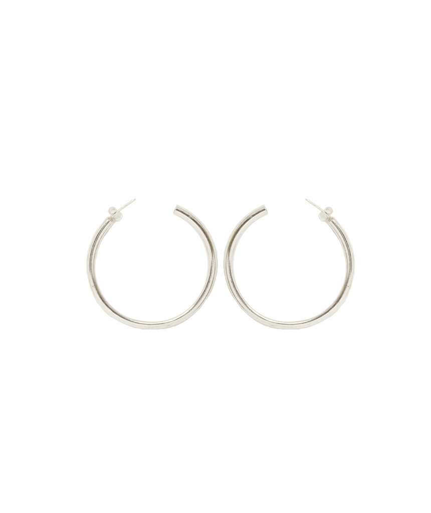 Silver Small Basic Semi-Open Hoop Earrings