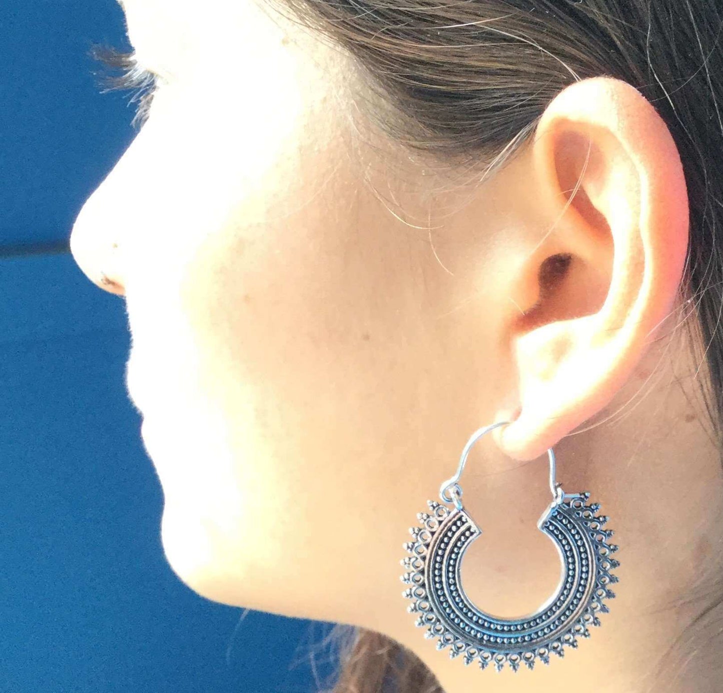 Silver Small Gypsy Hoop Earrings