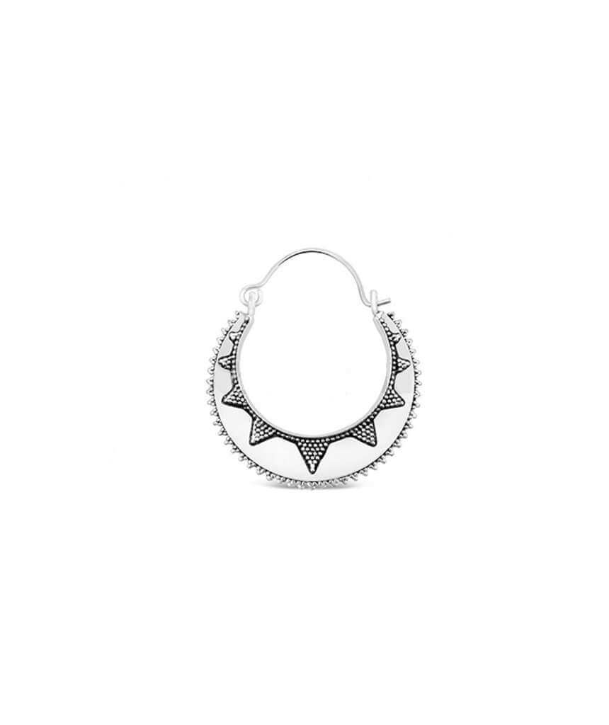Silver Small Semi Circular Sun Earrings