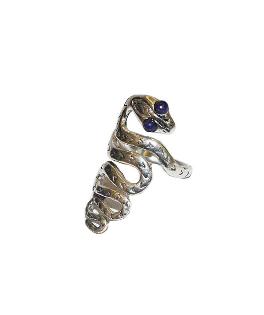 Silver Snake Eyes Ring