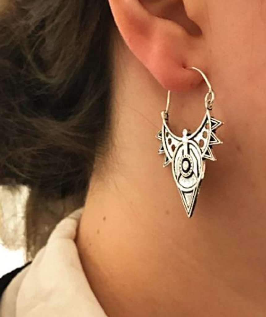 Silver Spatial Earrings