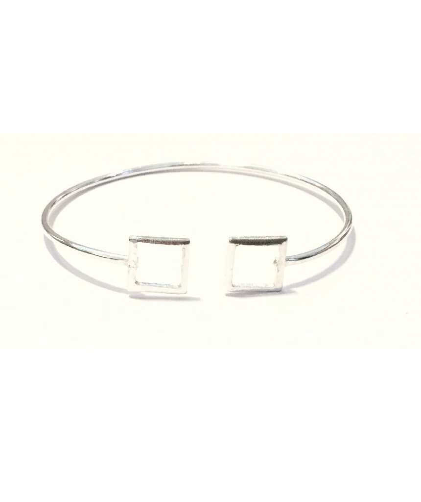 Silver Square Simple Geometric Bracelet