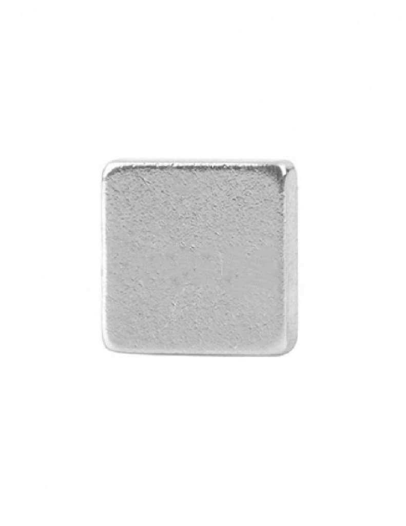 Silver Square Unisex Magnetic Stud Earring
