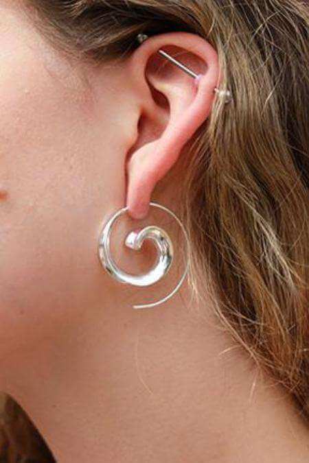 Silver Swivel Hoop Earrings