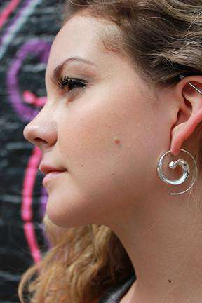 Silver Swivel Hoop Earrings