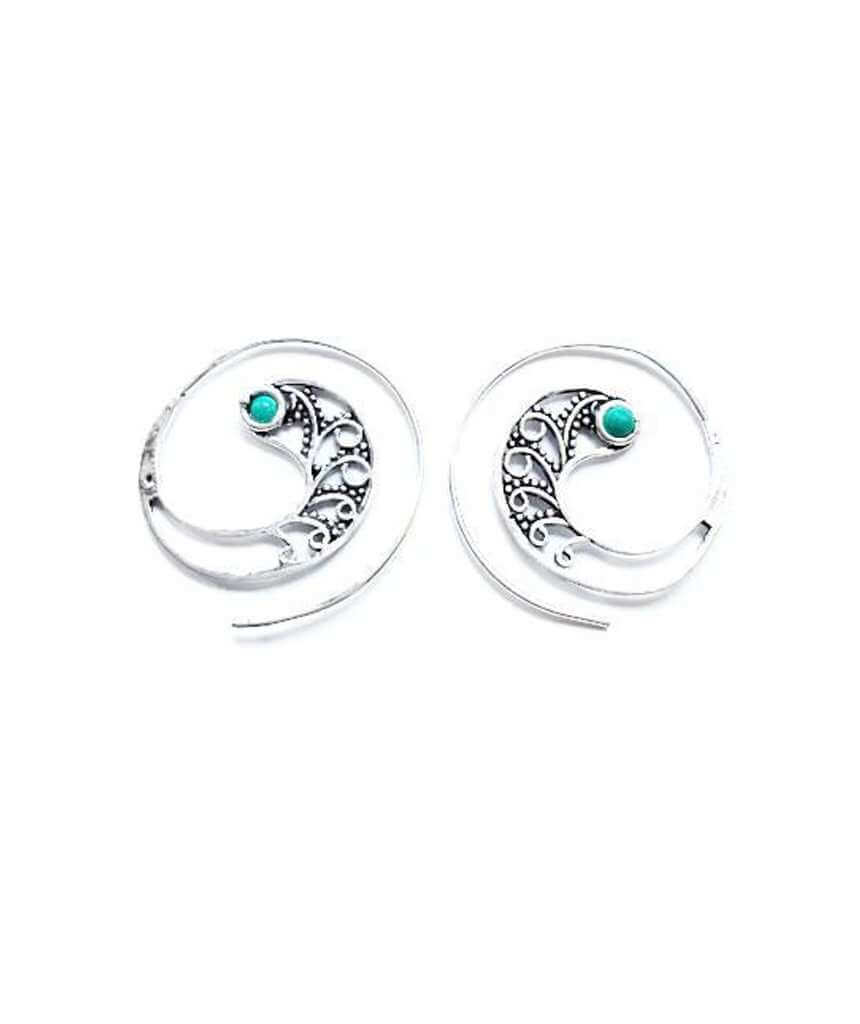 Silver Turquoise Tribal Earrings