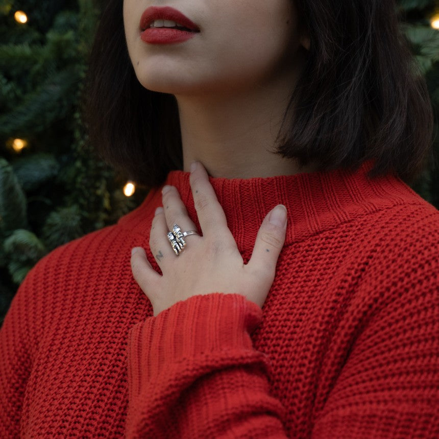 Silver Double Aztec Ring