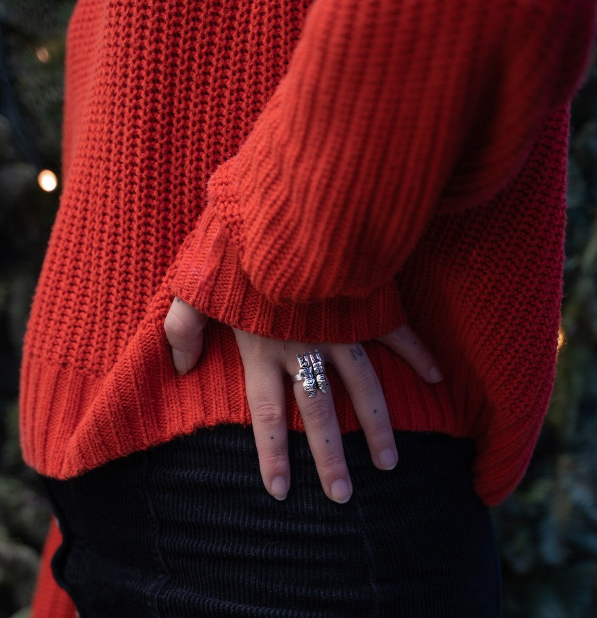 Silver Double Aztec Ring