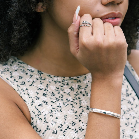 Hammered Bangle Bracelet