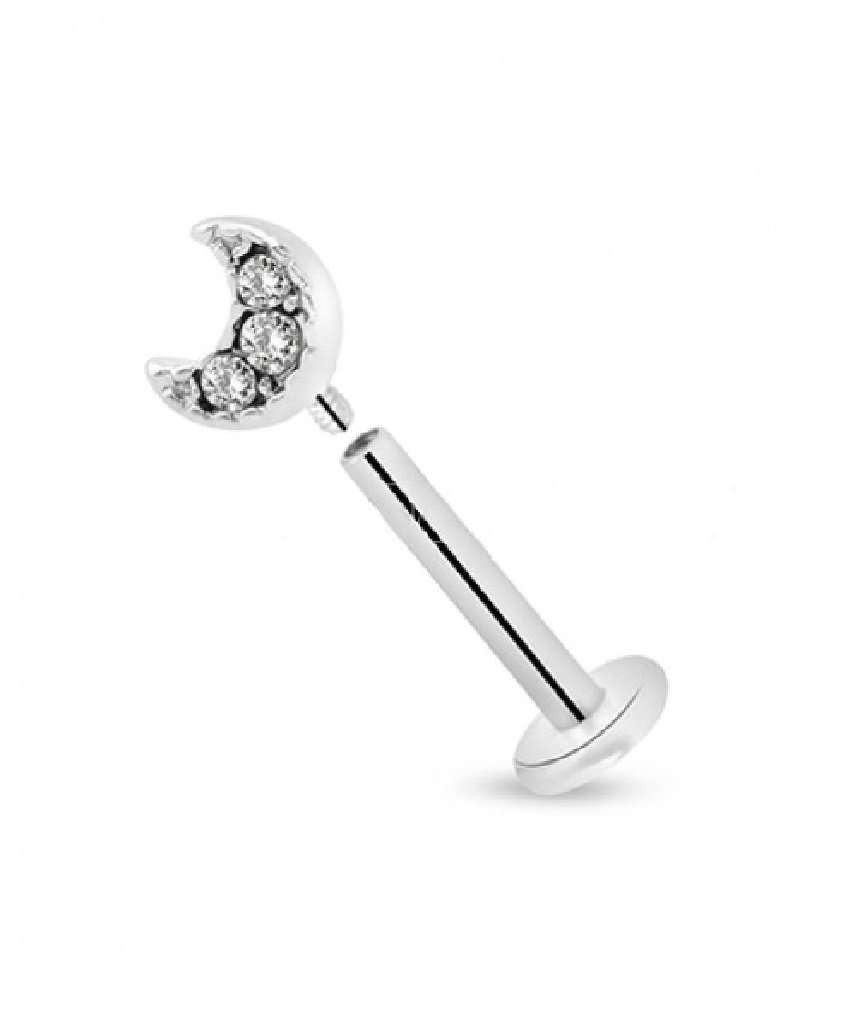 Silver Surgical Steel Moon Tragus