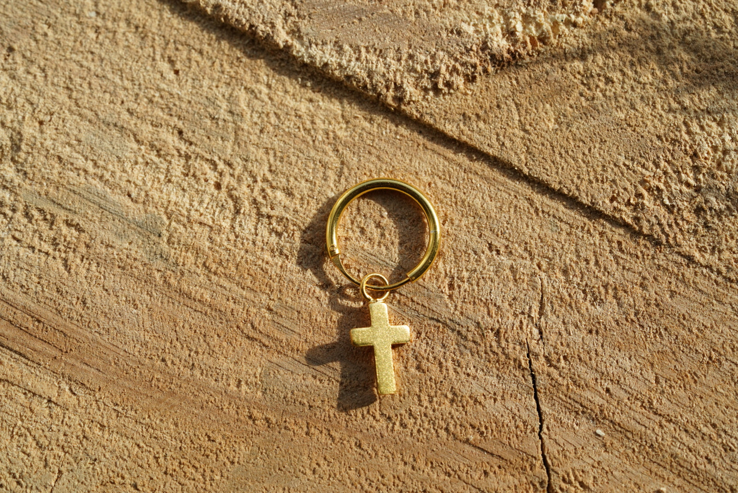 Sterling Silver Cross Hoop