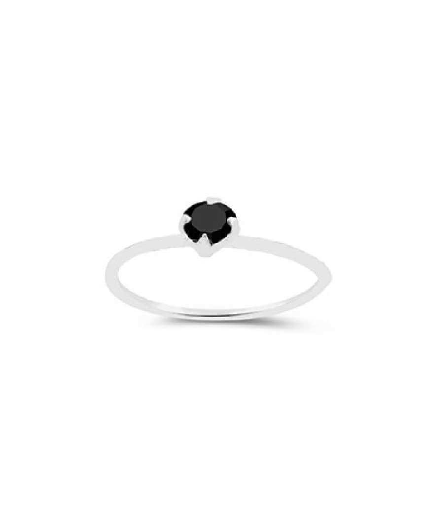 Sterling Silver Nose Ring with Black Stone