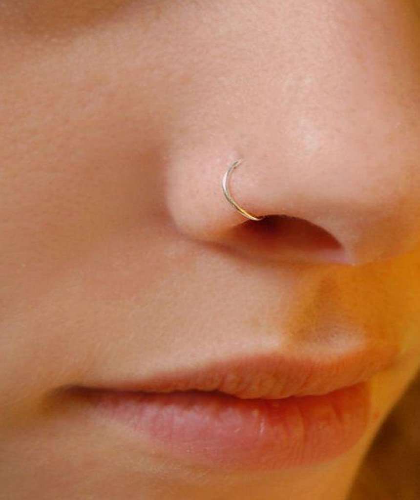 Buy Braided Silver Nose Ring, Nose Hoop, Silver Piercing Jewelry, Fits  Cartilage, Helix, Septum at Amazon.in
