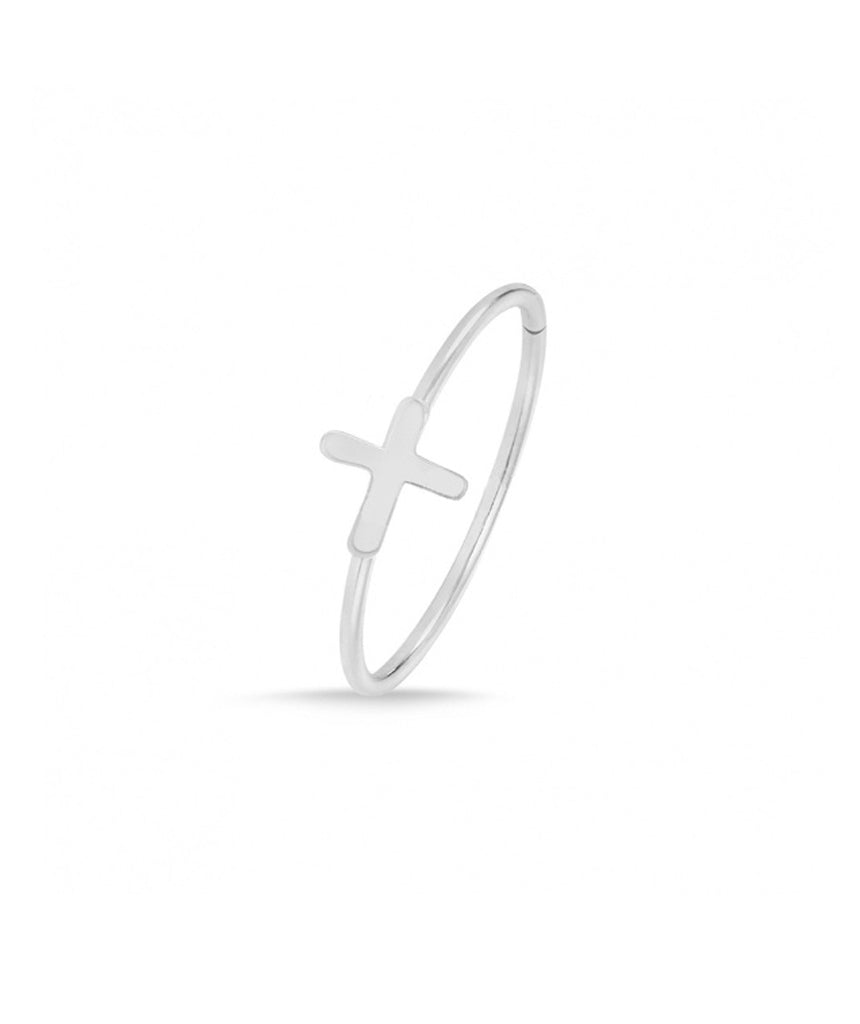 Sterling Silver Cross Nose Ring