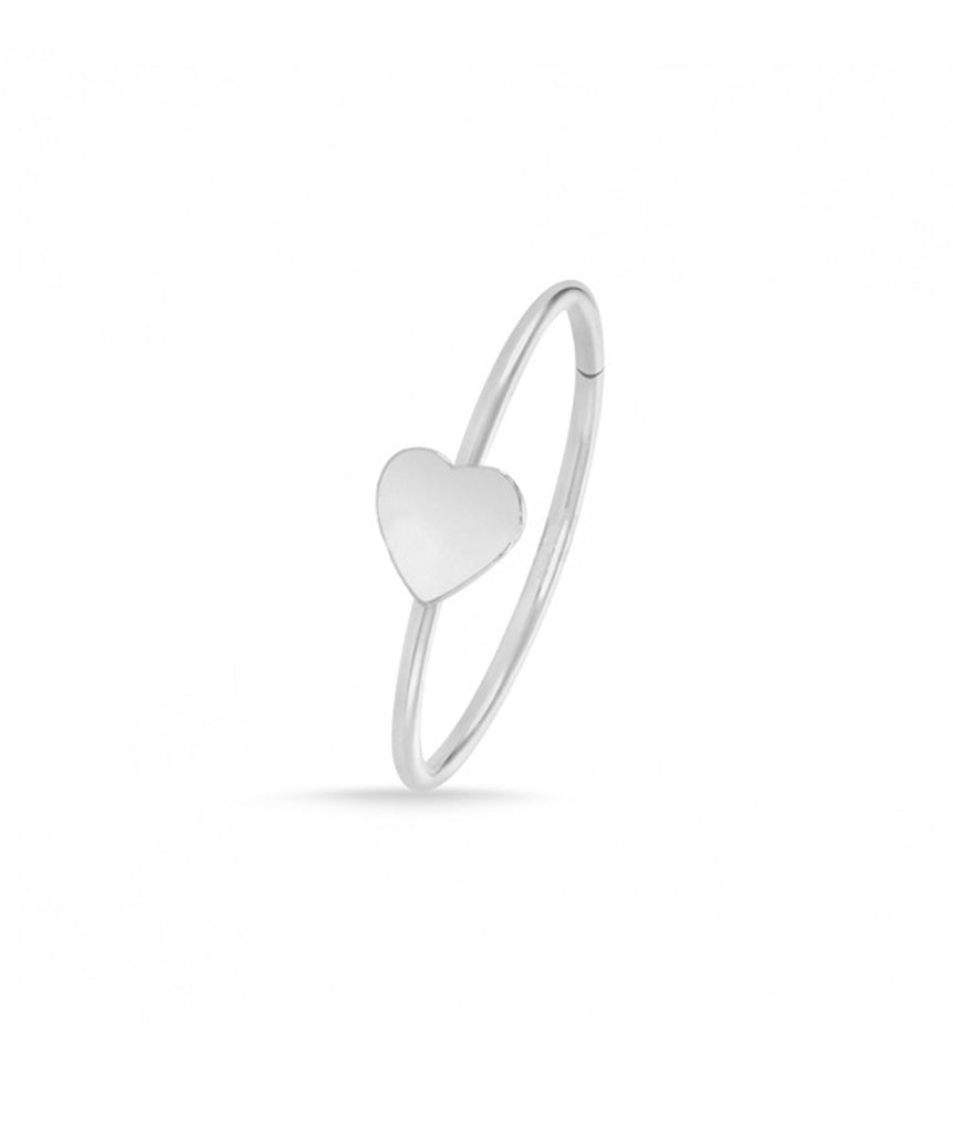 Sterling Silver Heart Nose Ring