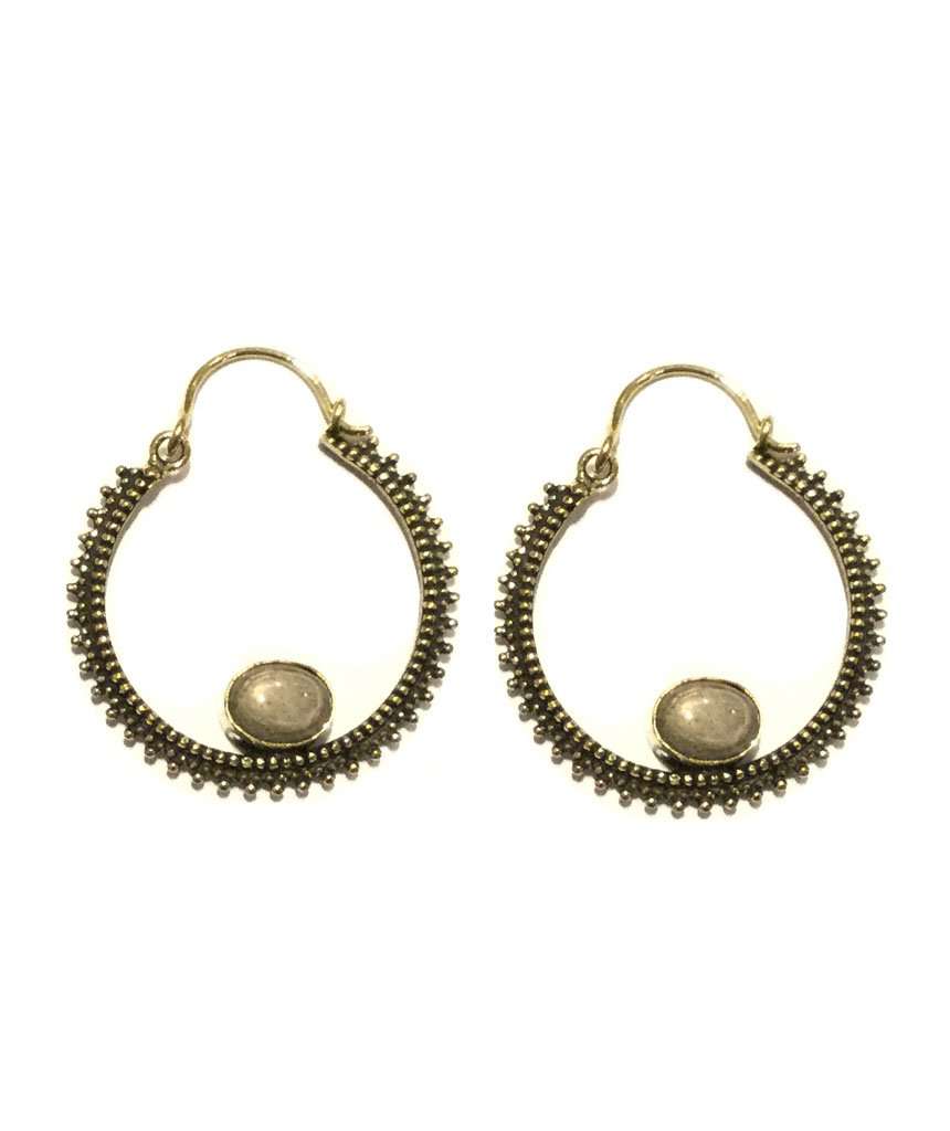 Circular Stone Earrings