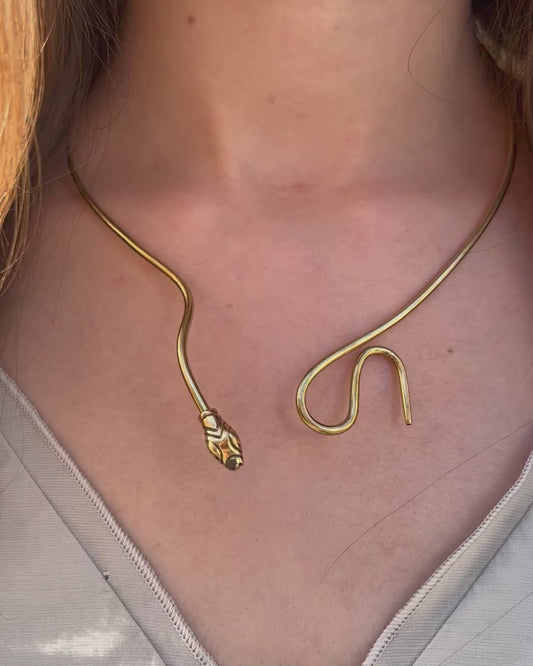 Gold Snake Choker Necklace