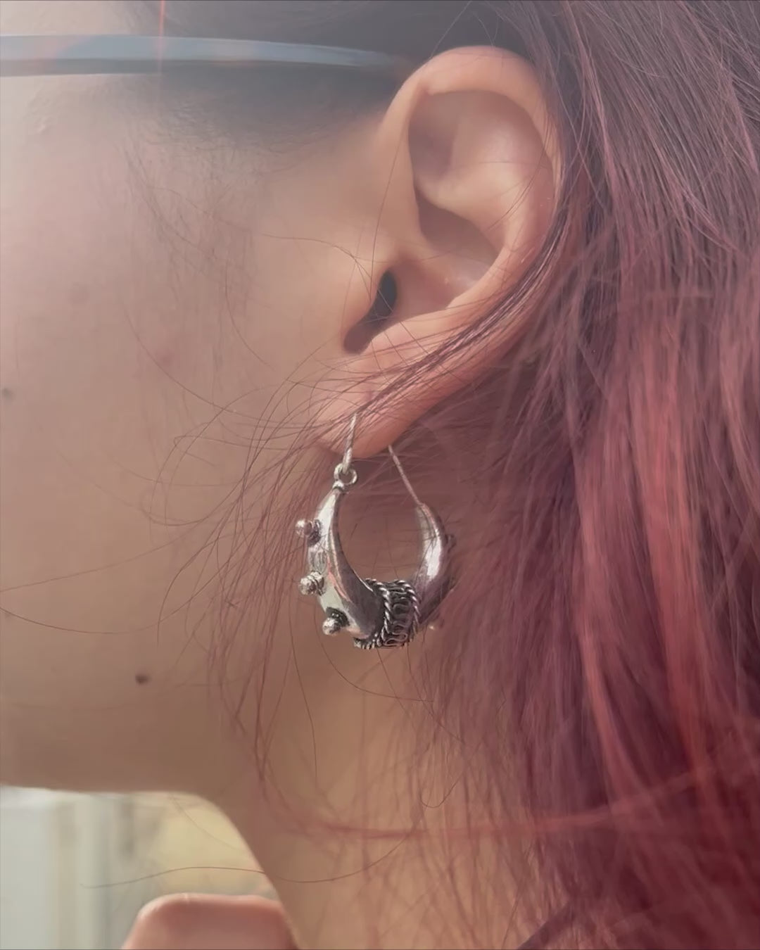 Silver Chunky Town Hoop Earrings