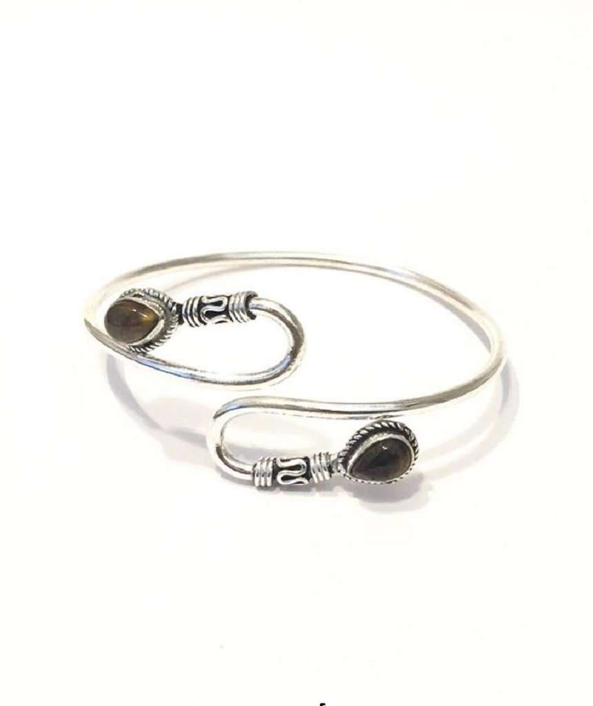 Double S-Stone Bangle Bracelet