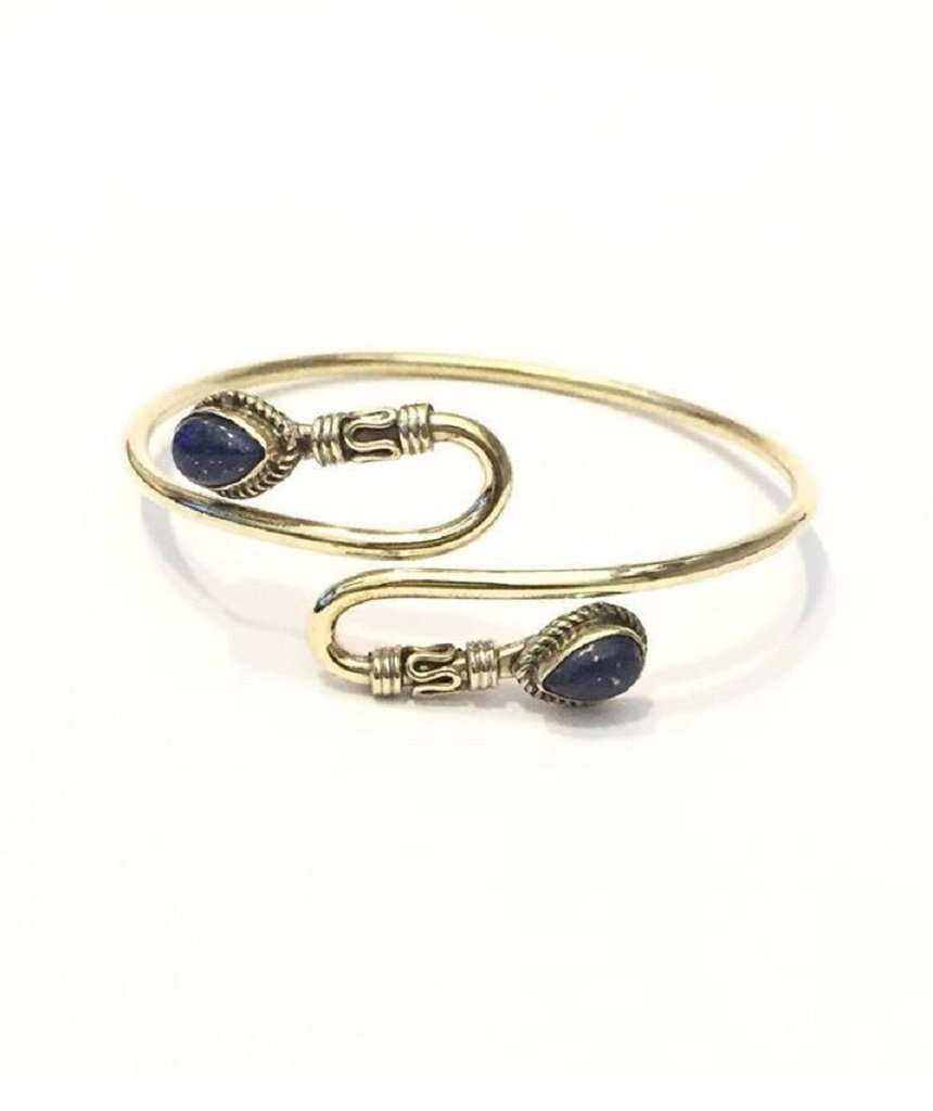 Double S-Stone Bangle Bracelet