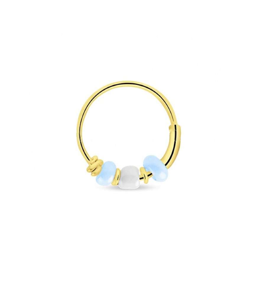 Gold Hoop Earring with Beads